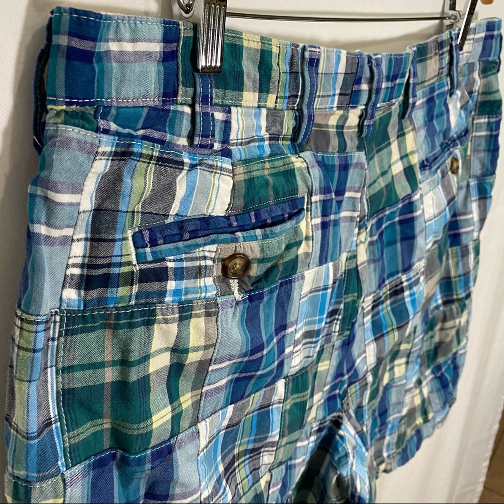 Patchwork Plaid Flat Front Golf Beach Casual Prep… - image 3